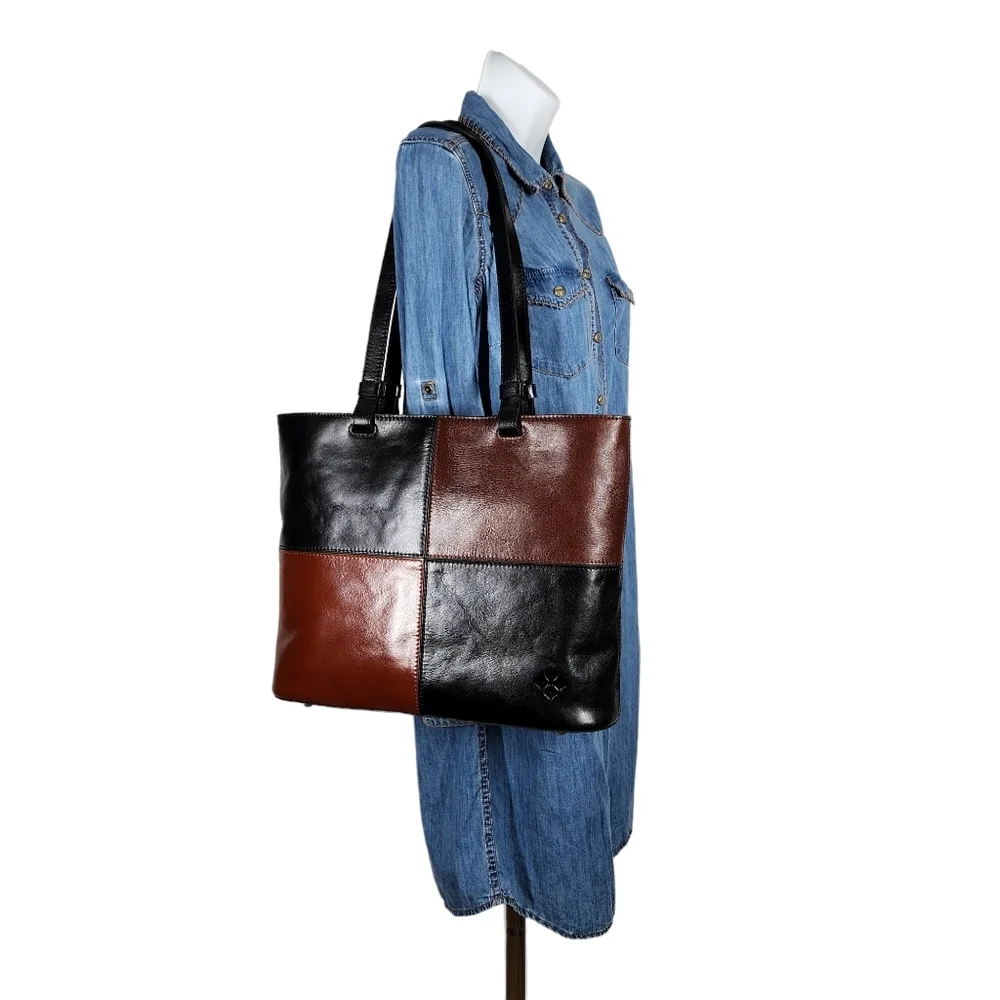 PATRICIA NASH LEATHER COLORBLOCK DANVILLE TOTE